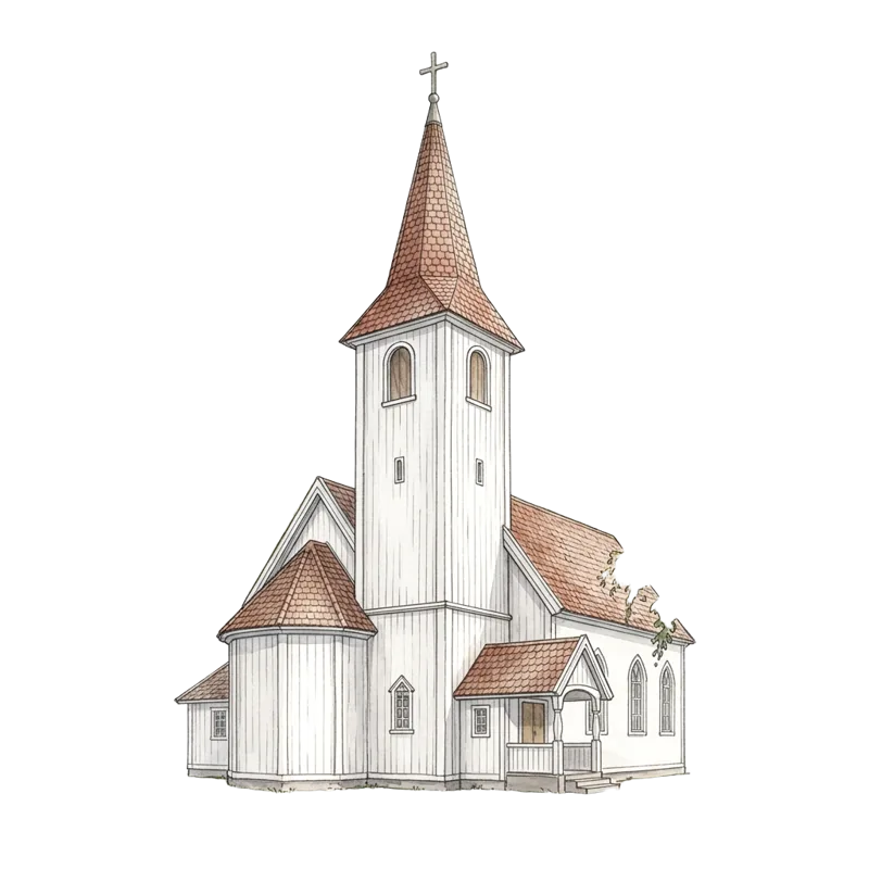 Tecknad kyrka